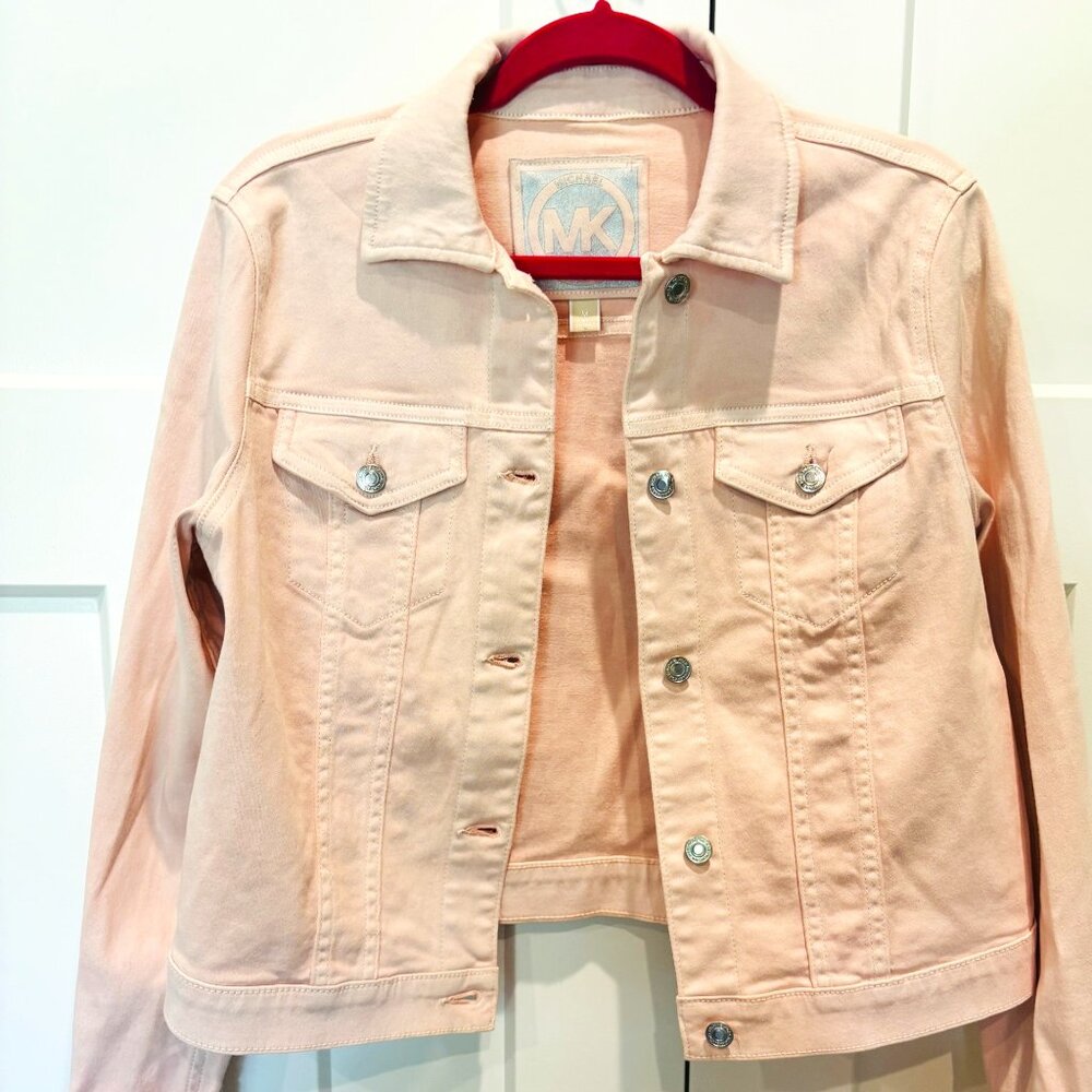 Michael Kors Women’s Light Pink Denim Jacket – Size M